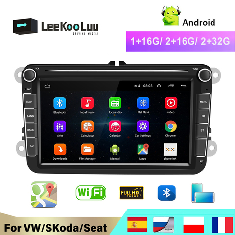 LeeKooLuu 2 Din Autoradio For VW / Volkswagen Skoda Octavia golf 5 6 touran passat B6 polo Jetta 8