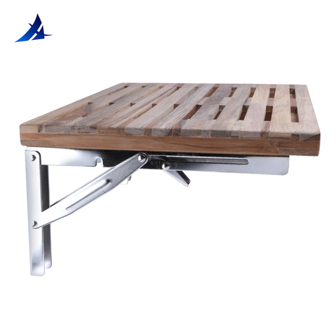 445mm*330mm Teak Wall Mount Fold Down Bench with Slots for Boat, Shower Room, Steam, Sauna Room ► Photo 1/6