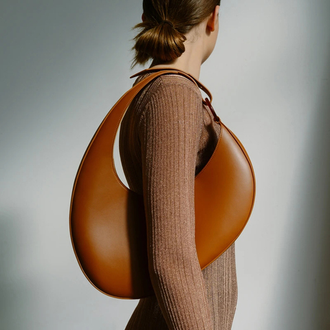 Luxury Leather Handbags Women Crescent Shape Bag Personality Large Capacity Underarm Bag 2022 Fashion Shoulder Bag Borsa ► Photo 1/6