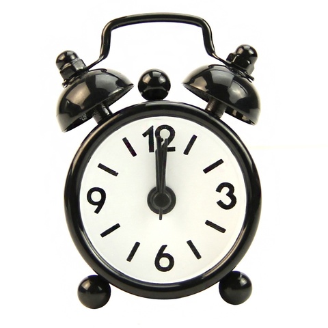 Classic Mini Alarm Clock Electronic Round Number Double Bell Desk Table Durable Digital Quartz Clock Retro Cute Home Decoration ► Photo 1/6