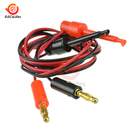 1 Pair 4mm Banana Plug to Test Hook Clip Lead Cable Gold Plated For Multimeter Test Lead Cable Equipment Connector ► Photo 1/6