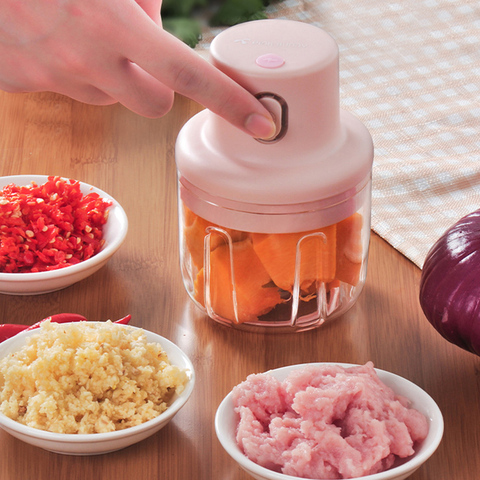 250ml Kitchen Meat Grinder Shredder Garlic Ginger Chopper Blender Multi-functional Household Food Processor Electric Mixer ► Photo 1/6