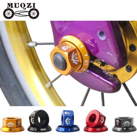 MUQZI 2pcs Bike M10 Hub Nut Flange Before Rear  Wheel Lock Screw Aluminum Alloy Bolt MTB  Road Bicycle ► Photo 1/6