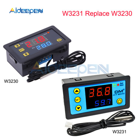 W3230 AC 110V-220V DC12V 24V Digital Thermostat Temperature Controller Regulator Heating Cooling Control Instruments LED Display ► Photo 1/6