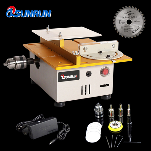 Mini table saw/12V-24V portable DIY wood Cutting machine, desktop buddha beads polish machine,metal/Acrylic cutter ► Photo 1/6