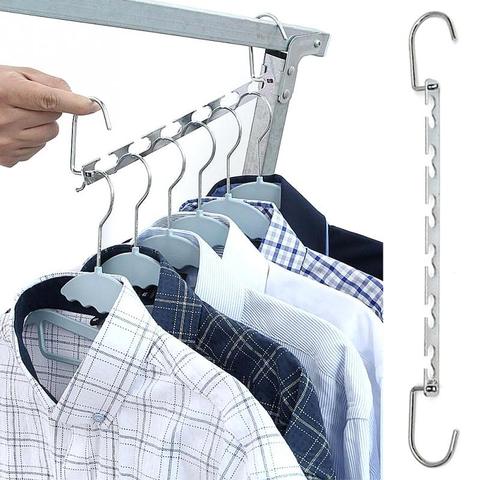 Multi-port Support Clothes Hangers Magic Space Saving Hanger Stainless  Steel Closet Cloth Rack Drying Hanger Storage Hangers