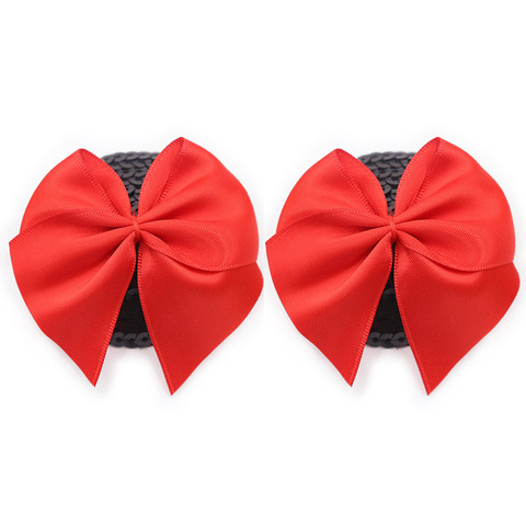 1 Pair Sexy Sequin Nipple Cover With Red Bowknot Women Temptation Nipple Stickers Covers Reusable Silicone Pasties ► Photo 1/6