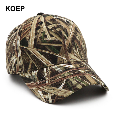 KOEP 2022 New Outdoor Fishing Caps Jungle Baseball Cap Hunting Hat Cotton Camouflage Dad Snapback Hats Bulrush Camouflage ► Photo 1/6