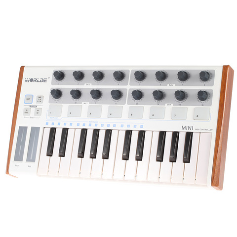 Worlde Professional 25-Key MIDI Keyboard Controller USB MIDI Drum Pad and Ultra-Portable Mini MIDI Controller Electronic audio ► Photo 1/6