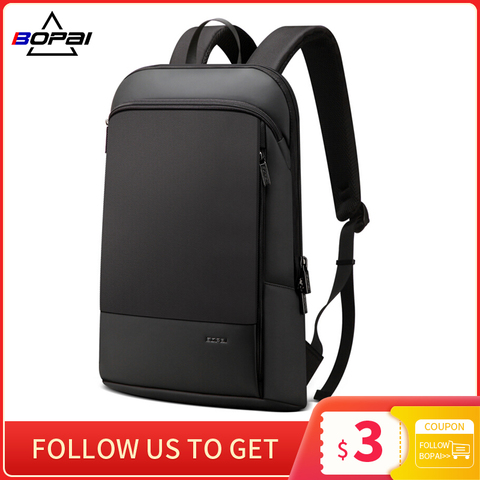 BOPAI Slim Laptop Backpack Men 15.6 Inch Office Work Women Backpack Business Bag Unisex Black Ultralight Backpack Thin Back Pack ► Photo 1/6