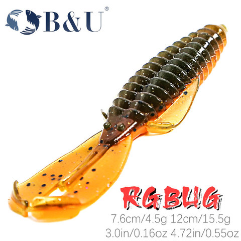 B&U RGBUG 76mm 120mm Fishing Soft Lure Jig Wobblers Swimbait Silicone Baits Shrimp Bass Perch Lure Artifical Bait ► Photo 1/6