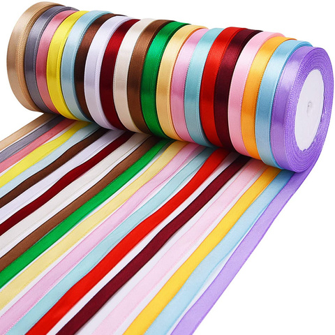 25Yard/Roll Grosgrain Satin Ribbons DIY Wedding Christmas Party Decoration6mm-40mm Bow Craft Card gift tapes flowers accessories ► Photo 1/6