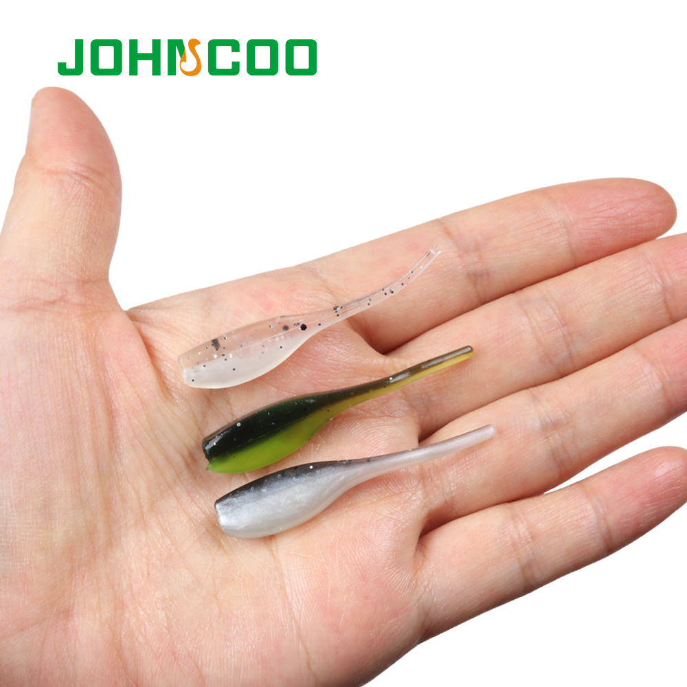 JOHNCOO New 50pcs Isca Artificial Soft Bait Soft Worm 5cm 1g Soft