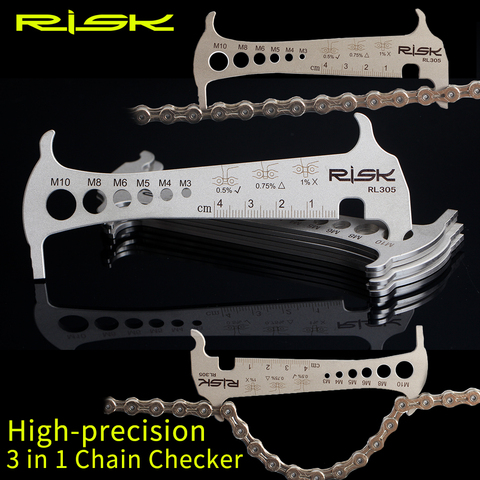 RISK 3 in1 Bike Chain Wear Indicator Checker Gauge Cycling Bolt Measurement Chain Hook MTB ROAD Repair Chain Tool Replacem Ruler ► Photo 1/6