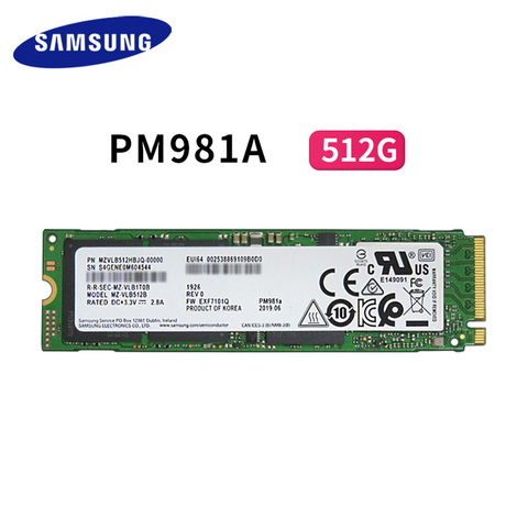 SAMSUNG M.2 SSD 1TB PM981A Internal Solid State Drives 256GB 512GB SSD M2 NVMe PCIe 3.0 x4 for Laptop Desktop ► Photo 1/6