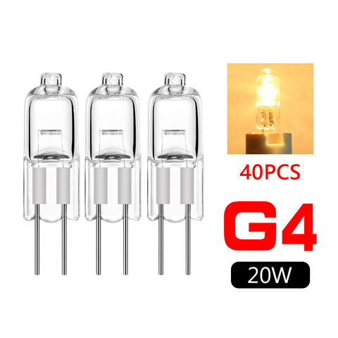 40pcs Mini G4 Energy Saving Tungsten Halogen JC Type Light Bulb Lamp 12V 20W G4 Spotlight For Crystal Chandelier Halogen Lamp ► Photo 1/6