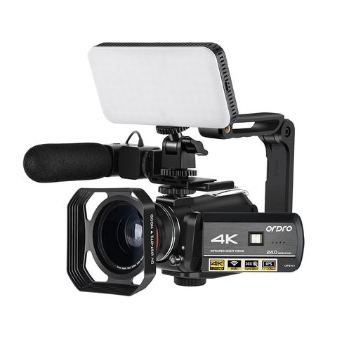 Video Camera for Blogger Filming Ordro AC3 30X Digital Zoom Night Vision WiFi YouTube Vlog Camcorder with LED Light Microphone ► Photo 1/6