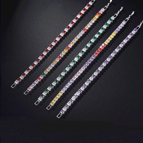 4mm Cubic Zirconia Tennis Bracelets For Women Men Luxury Silver Color CZ Bracelet Charm Jewelry ► Photo 1/6