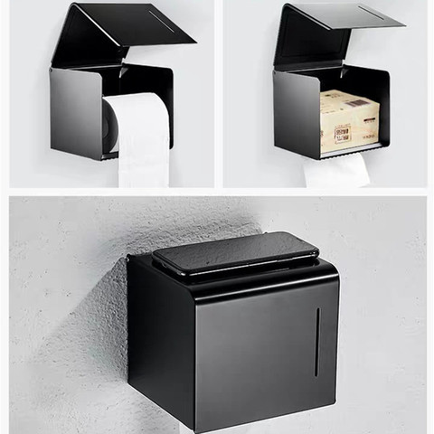 Stainless Steel Roll Paper Tissue Holder Wall Mounted Tissue Box