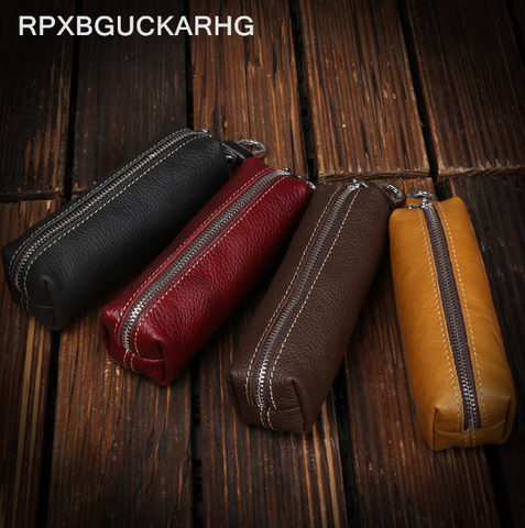Genuine Cow Leather Men Women Key Bag Small Business Kay Case Women Housekeepers Wholesale purse keychain  keychain wallet ► Photo 1/5