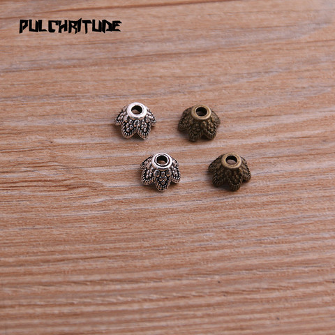  60pcs 5*8*8mm Two Color Receptacle Hollow MINI Flower DIY Spaced Jewelry Accessories Charms For Jewelry Making ► Photo 1/5