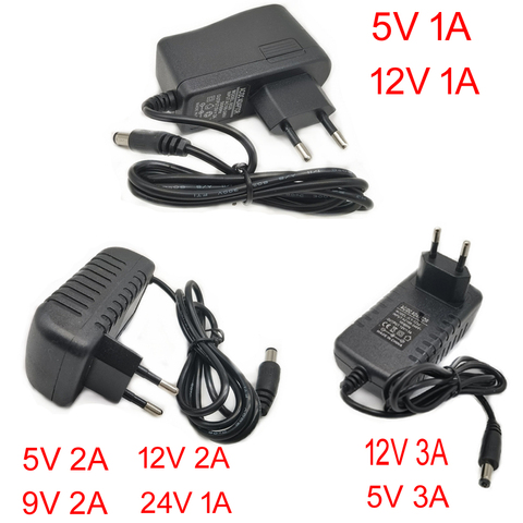 Power Supply Charger Adapter DC 5V 9V 12V 24V 1A 2A 3A Adaptor DC 5 9 12 24V Volt DC Swiching EU 220V To 12V Led Strip lamp ► Photo 1/6