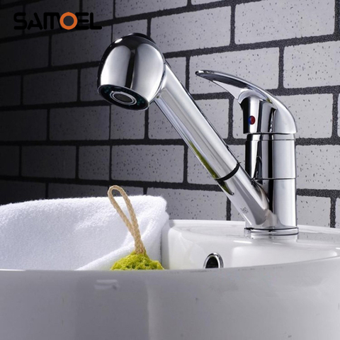 Hot Selling Brass Kitchen Pull Out Mixer taps Chrome basin Sink faucet 1151C ► Photo 1/6