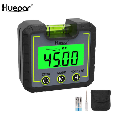 Huepar Digital Level Angle Gauge Mini Angle Finder Level Box with V-Groove Magnetic Base&Backlight LCD Bevel Gauge Inclinometer ► Photo 1/6