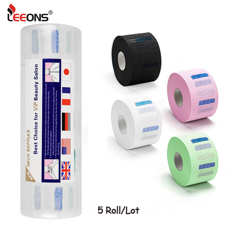 Leeons 5 Roll/Lot Neck Ruffle Roll Paper Professional Hair Cutting Salon Disposable Hairdressing Collar Accessory Necks Covering ► Photo 1/6