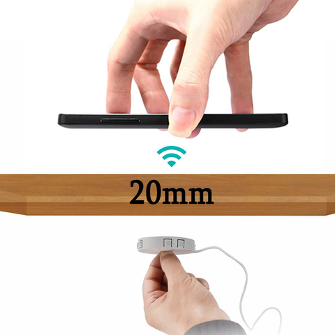 20mm Fast QI Wireless Charger Pad Invisible Desktop Furniture Table Hidden Embedded Adsorption For IPhone11 Samsung QI Universal ► Photo 1/6