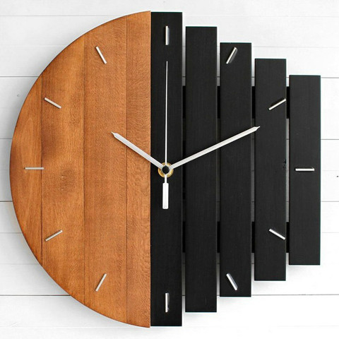 Wooden Wall Clock Modern Design Vintage Rustic Shabby Clock Quiet Art Watch Home Decoration WF1103 ► Photo 1/4