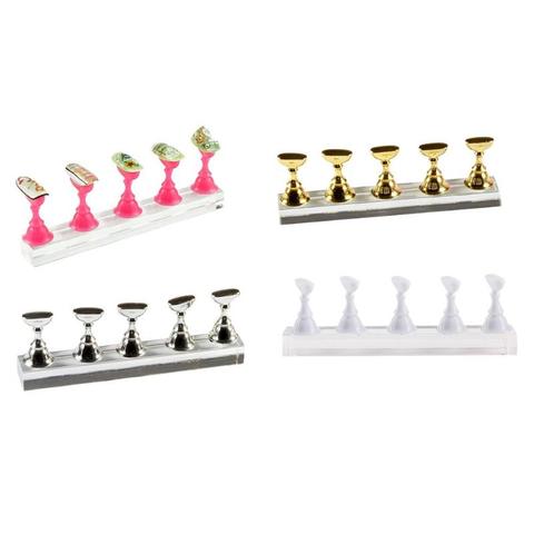 1 Set Magnetic Nail Holder Practice Display Stand Acrylic Crystal Showing Shelf Nail Art Tool 4 Colors Nail Polish Display Stand ► Photo 1/6