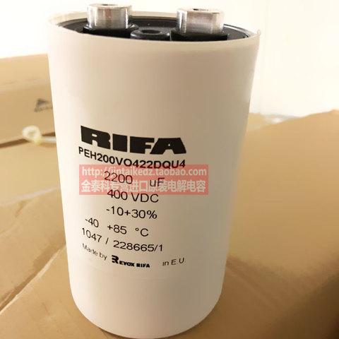 2PCS NEW RIFA 22000UF/400V 65x105MM PEH200 400V2200UF amplifier filter electrolytic capacitor 400V 2200UF PEH200VO422DQU4 ► Photo 1/2