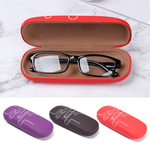 1PC New Fashion Unisex Leather Eye Glasses Hard Shell Protector Reading Eyewear Case Portable Storage Sunglasses Box ► Photo 1/6