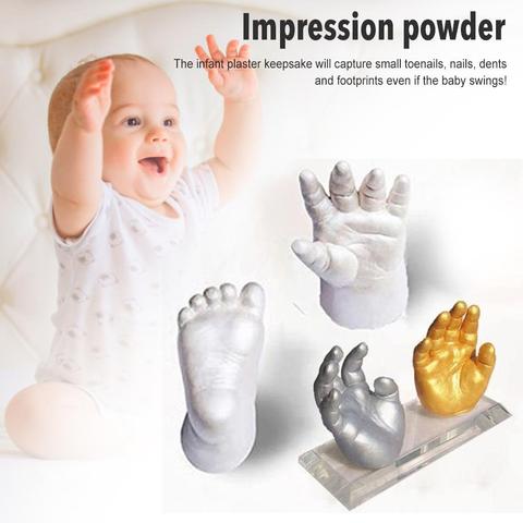 Baby Handprint Footprint Kit 3D Plaster Casting Keepsake hand babies foot  lembrancinha de baby baby souvenirs ► Photo 1/6