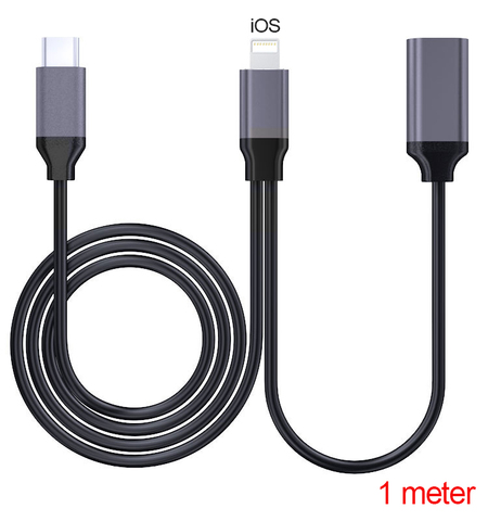 1 meter Lightning Extension cable Male to Female 8Pin Type-c USB C for iPhone iPad iPod Extension Cord Charging otg ► Photo 1/1