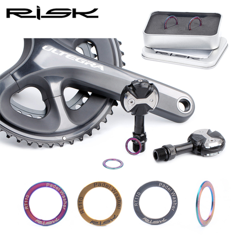 RISK RT110 One Pair Mountain Road Bike Bicycle Pedal Washer Titanium Alloy Crank Arm Replacement Spacer O Ring ► Photo 1/6