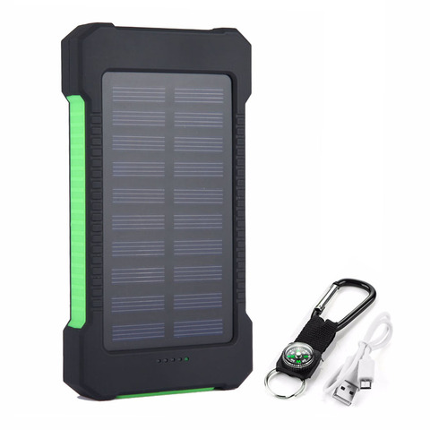 20000mAh Solar Power Bank Portable Phone Fast Charging External Charger PowerBank 2 USB LED Lighting for Xiaomi iphone ► Photo 1/6