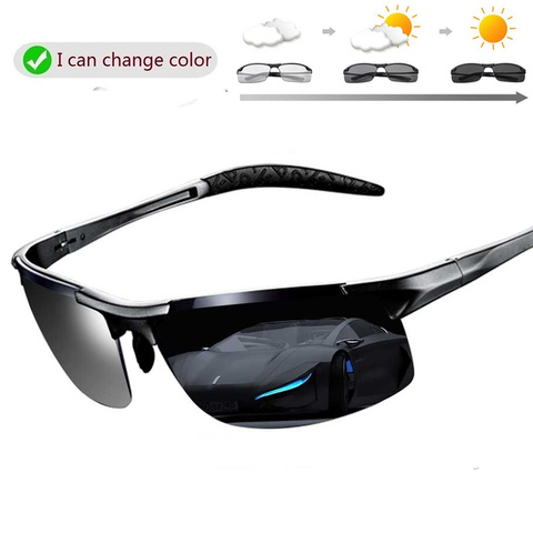 Men Polarized Photochromic Sunglasses Driving Chameleon Glasses Woman Change Color Sun Glasses Day Night Vision Driver's Eyewear ► Photo 1/6