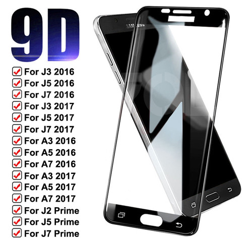9D Tempered Glass on For Samsung Galaxy S7 A3 A5 A7 J3 J5 J7 2016 2017 J2 J5 J7 Prime J4 Core Screen Protector Protective Glass ► Photo 1/6
