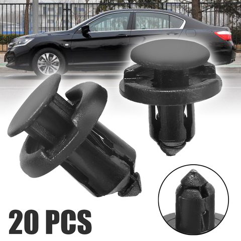 Mayitr 20pcs Black Plastic Retainer Bumper Rivet Trim Clip 8mm&10mm Auto Fastener & Clips For Honda Civic Accord ► Photo 1/6