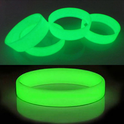 Men Women Luminous Silicone Sports Bracelets Rubber Wristband Friendship Bands Cuff Bangle Glow in Dark Gifts ► Photo 1/5