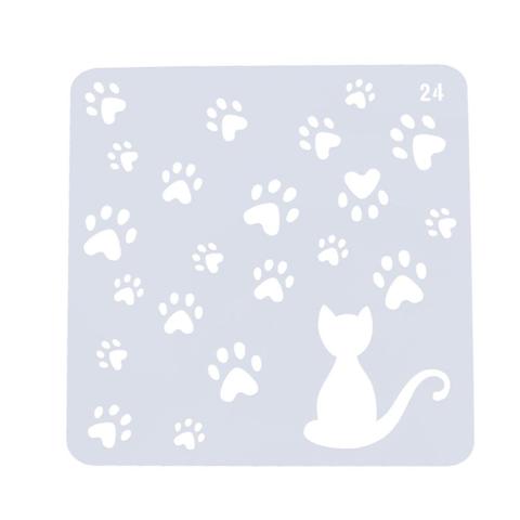 Cat w/ Footprint Template Layering Stencil for Walls Scrapbooking/photo Album Decorative Embossing DIY Paper Cards Craft Stencil ► Photo 1/6