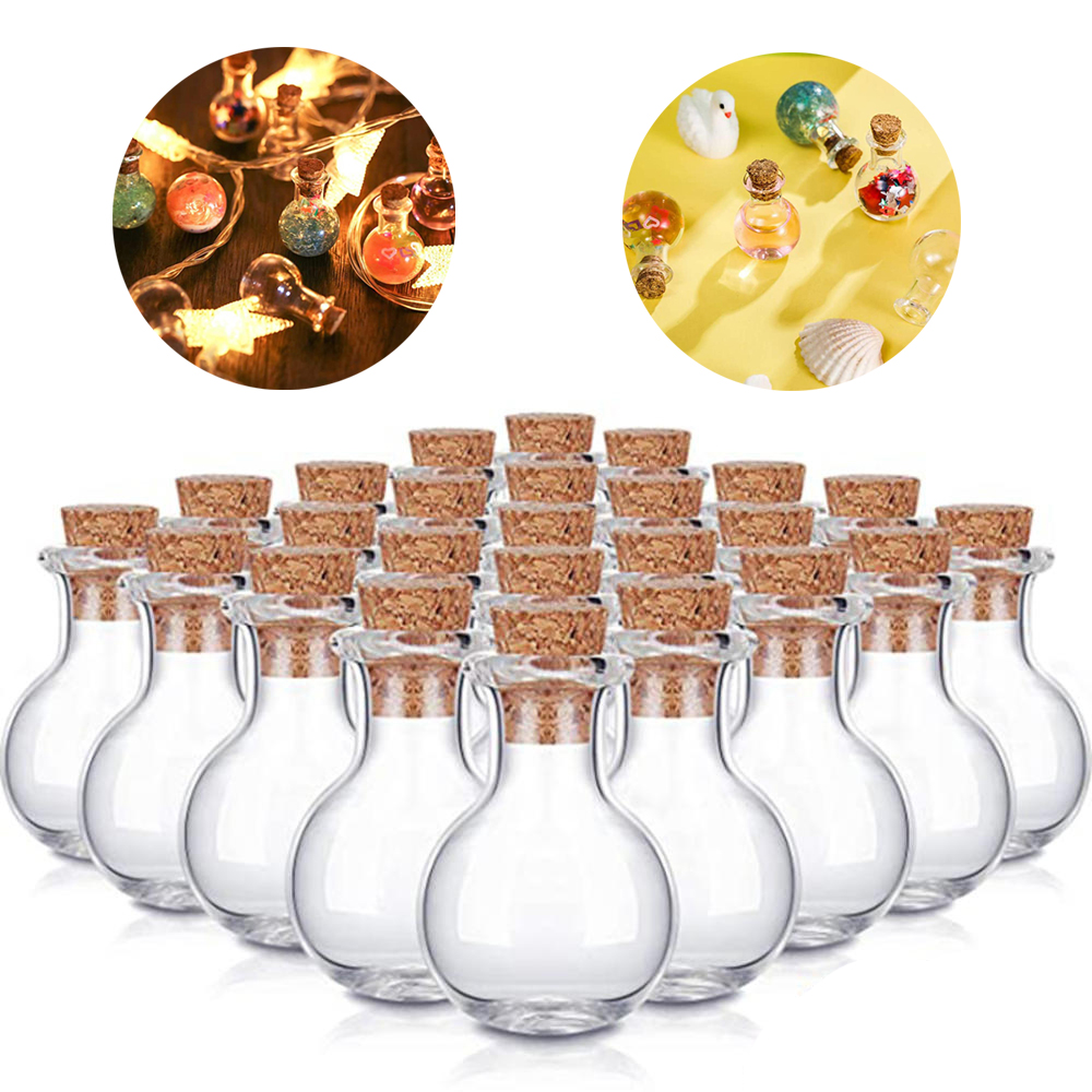 10 Pcs Mini Glass Bottles Clear Drifting Bottles Small Wishing Bottles With Cork Stoppers For Wedding Birthday Party Diy Crafts ► Photo 1/6