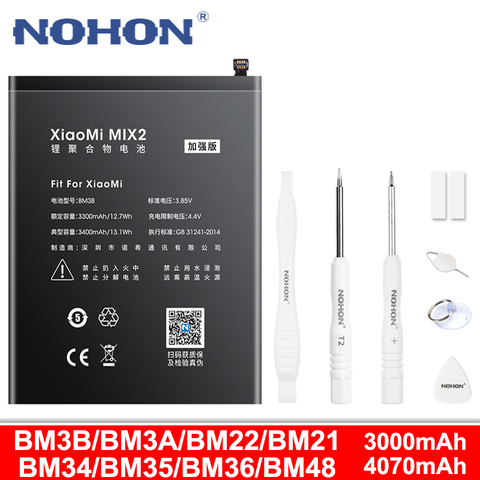 NOHON BM34 BM21 BM22 BM3A BM3B BM35 BM36 BM48 Lithium Battery For Xiaomi Mi 5 4C 5S Mix 2 Mix2 Mi5 Note Pro 2 3 Phone Bateria ► Photo 1/6