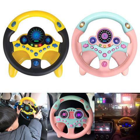 Electronic Simulation Steering Wheel With Light And Sound Early Education Puzzle Co-Pilot Sports Car Steering Wheel Toy Boy Gift ► Photo 1/6