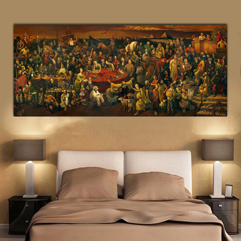 Famous Artwork Discussing Divine Comedy Oil Painting on Canvas Posters and Prints Cuadros Wall Art Pictures For Living Room ► Photo 1/6