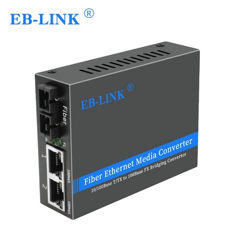 10/100M Multimode Duplex SC Fiber Optic to RJ45 2 Port Ethernet Media Converter 100 Base Bridging Converter ► Photo 1/5