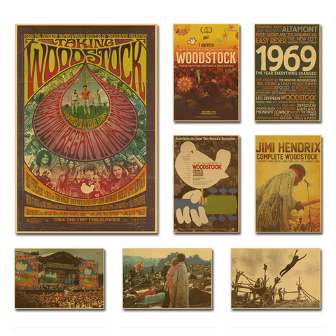 30x45cm Classic Woodstock Rock Peace Music Poster Hippie Wall Decor Retro Big Kraft Paper Posters Decorative Art Painting Decor ► Photo 1/6