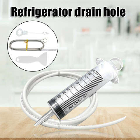 Behogar 5PCS Fridge Cleaner Refrigerator Drain Hole Clog Remover Set with Water Injector Dredge Pipe Ice Shovel Plug Rod Brush ► Photo 1/6